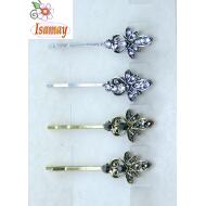 HORQUILLA PLATA VIEJA/BRONCE FLOR HERALDICA STRASS