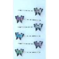 HORQUILLA ORO VIEJO MARIPOSA STRASS COLORES
