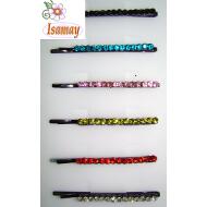 HORQUILLA NEGRA FILA STRASS COLORES