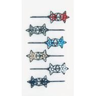 HORQUILLA NEGRA MATE 2 ESTRELLAS STRASS COLORES