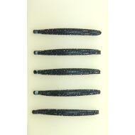 HORQUILLA NEGRA OVALADA IMITACION STRASS NEGRO