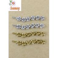 HORQUILLA ORO / PLATA FILA FLORES