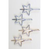 HORQUILLA ORO / PLATA ESTRELLA HUECA STRASS