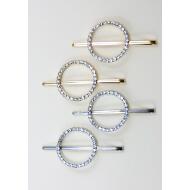 HORQUILLA ORO / PLATA SILUETA CIRCULO STRASS