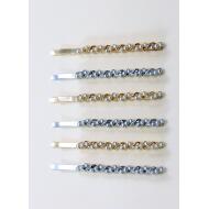 HORQUILLA ORO / PLATA HILERA PERLAS ENROSCADAS
