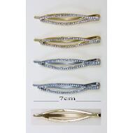 HORQUILLA ORO / PLATA SILUETA OVALO STRASS