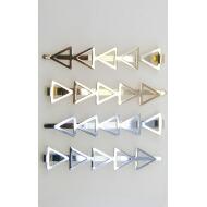 HORQUILLA ORO / PLATA FILA TRIANGULOS HUECOS