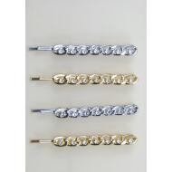 HORQUILLA ORO / PLATA CENEFA CADENA CON CRISTAL