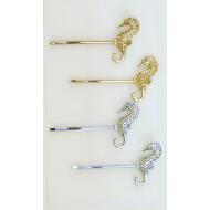 HORQUILLA ORO / PLATA FIGURA CABALLITO DE MAR