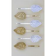 HORQUILLA ORO / PLATA HOJA LABRADA MARTILLEADA