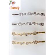 HORQUILLA ORO/PLATA OCHOS METAL CRISTAL