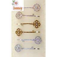 HORQUILLA ORO / PLATA / ORO ROSA LLAVE STRASS