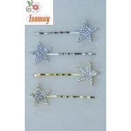 HORQUILLA ESTRELLA ORO Y PLATA STRASS CRISTAL