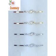 HORQUILLA PLATA / ORO ONDAS STRASS CRISTAL
