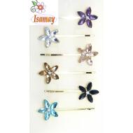 HORQUILLA ORO FLOR PICOS STRASS COLOR FACETADO