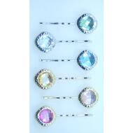 HORQUILLA ORO / PLATA FORMA DESIGUAL CRISTAL FACETADO COLORES