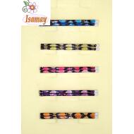 HORQUILLA ESMALTE ESTAMPADA COLORES ROMBOS NEGROS