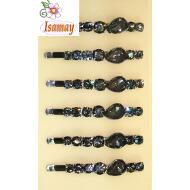 HORQUILLA RHODIO GARRAS STRASS GRIS LAGRIMA