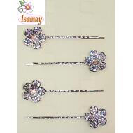 HORQUILLA PB ONDULADA FLOR STRASS MENUDO CRISTAL