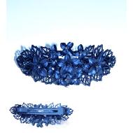 PASADOR NEGRO MATE FLORES LABRADAS STRASS