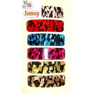 PASADOR RECTANGULAR COLORES JASPEADOS CON NEGRO Y DORADO