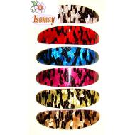 PASADOR OVAL PEQUEÑO COLORES JASPEADOS CON NEGRO Y DORADO