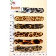 PASADOR BARRA OVAL ACETATO TELA ESTAMPADO ANIMAL