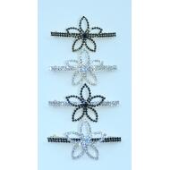 PASADOR DORADO TIRA STRASS SILUETA FLOR 2 TONOS