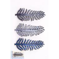 PASADOR RHODIO HOJA STRASS 3 TONOS