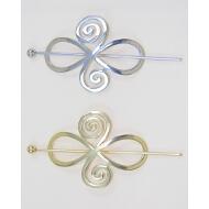 PASADOR METAL OCHOS CON PINCHO ORO/PLATA
