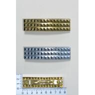 PASADOR ORO / PLATA RECTANGULAR LABRADO TACHUELAS