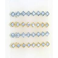 PASADOR ORO / PLATA FILA ROMBOS CRISTAL