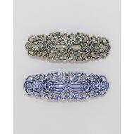 PASADOR METAL ORO / PLATA OVALO LABRADO FLORES Y ARABESCO