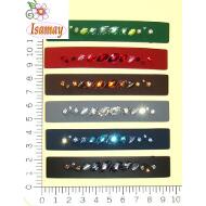 PASADOR RECTANGULAR ESMALTE MATE STRASS COLORES
