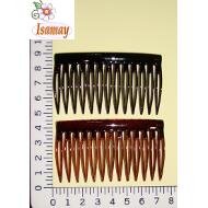 PEINETA CAREY Y NEGRO PLANA LISA 7CM