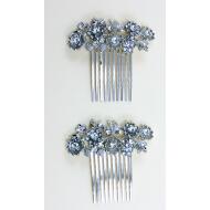 PEINETA PLATA BOUQUET FLORES CRISTAL