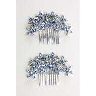 PEINETA PLATA GRAN MODELO BOUQUET FLORES CRISTAL