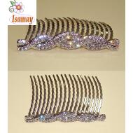 PEINETA PLATA TRENZA PIEDRAS BLANCAS STRASS