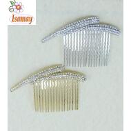 PEINETA ORO / PLATA GRANDE CURVAS STRASS