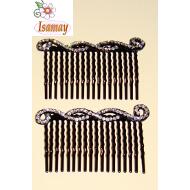 PEINETA NEGRA LAZADA CRISTAL