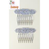 PEINETA PLATEADA CENEFA STRASS CRISTAL