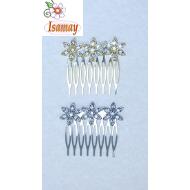 PEINETA ORO/PLATA 3 FLORES STRASS PICOS
