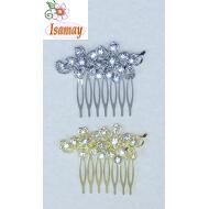 PEINETA ORO/PLATA 2 FLORES STRASS