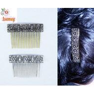 PEINETA ORO/PLATA VIEJA CENEFA RECTANGULAR LABRADA FLORES