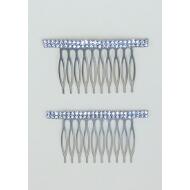 PEINETA PLATA 2 FILAS CRISTAL