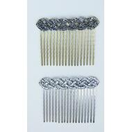 PEINETA ENVEJECIDA TRENZA STRASS CRISTAL