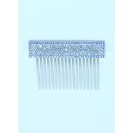 PEINETA PLATA RECTANGULO LABRADO CRISTAL