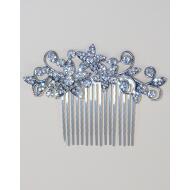 PEINETA PLATA FLORES GRANDES CRISTAL