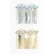 PEINETA ORO / PLATA LAZO PICO LABRADO CRISTAL