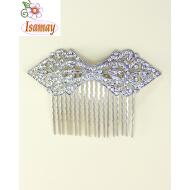PEINETA PLATA ARABESCO STRASS CRISTAL PICOS